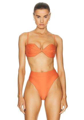 Shani Shemer Sandra Bikini Top in Orange - Orange. Size M (also in ).