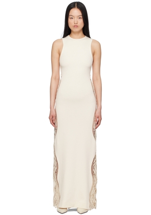 Jil Sander Off-White Lace Panel Maxi Dress
