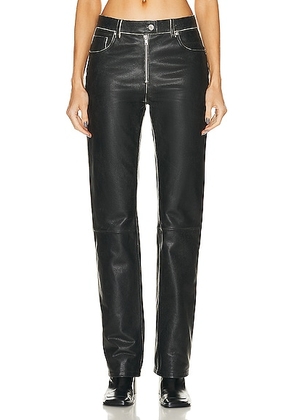 Helmut Lang Leather 5 Pocket Vintage Pant in Black - Black. Size 2 (also in 4, 8).
