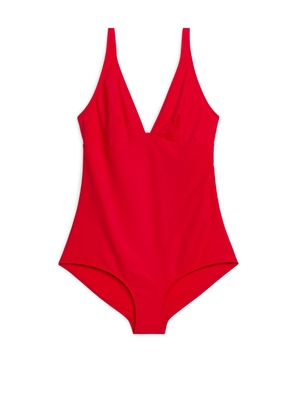 V-Neck Swimsuit - Red