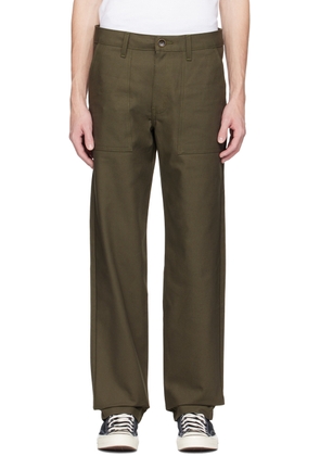 Naked & Famous Denim Green Work Trousers