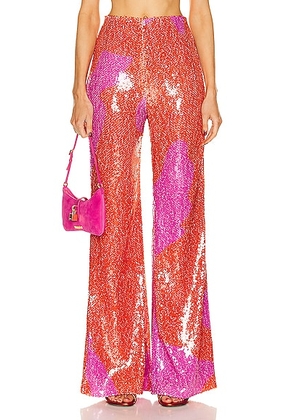 SILVIA TCHERASSI Avellino Pant in Pink Red Marble - Pink,Orange. Size L (also in M).