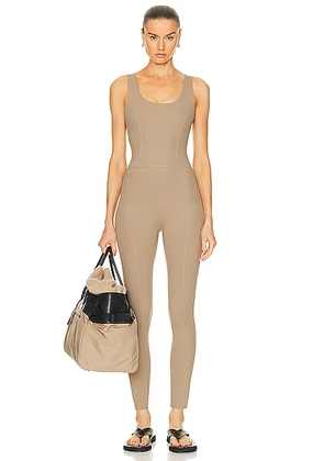 YEAR OF OURS Reformer Onesie Jumpsuit in Caribou - Taupe. Size M (also in ).