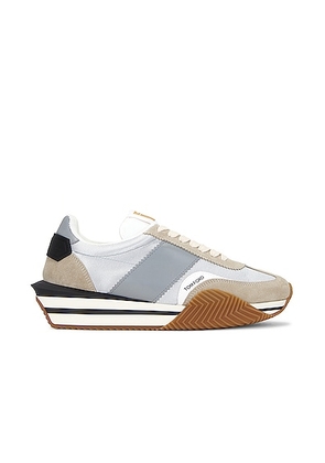 TOM FORD James Sneaker in Silver & Cream - White. Size 10 (also in 12, 8, 9).