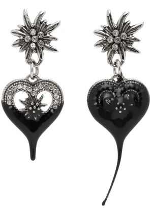 Ottolinger Silver Dipped Flower Heart Earrings