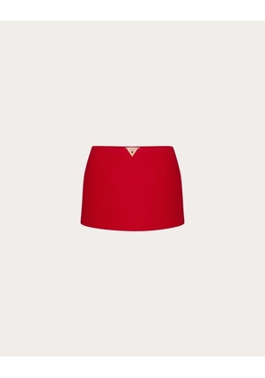 Valentino TEXTURE DOUBLE CREPE SKIRT Woman RED 40