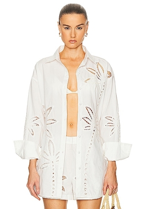 HEMANT AND NANDITA Lani Oversized Shirt in White - White. Size L (also in M).