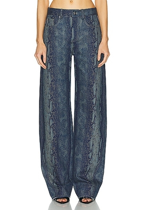 PRISCAVera Cocoon Wide Leg in Snake - Blue. Size M (also in S).