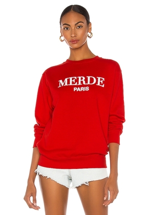 DEPARTURE Merde Sweatshirt in Red. Size M, S.