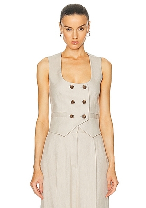 HEIRLOME Ines Waistcoat in Natural - Beige. Size 2 (also in 4, 8).