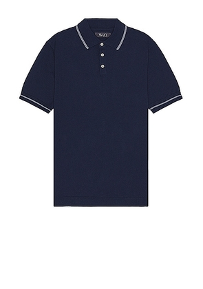 WAO Everyday Luxe Polo in Navy - Navy. Size L (also in M, S, XL).