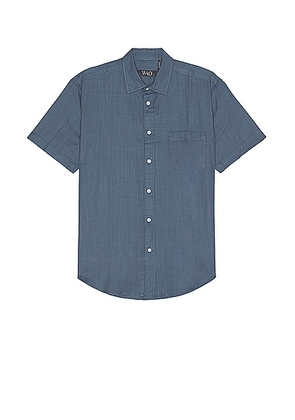 WAO Short Sleeve Slub Shirt in Indigo - Blue. Size L (also in M, S, XL).