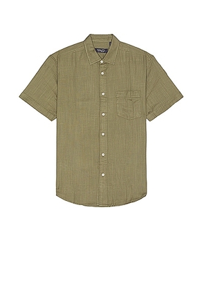 WAO Short Sleeve Slub Shirt in Sage - Blue. Size L (also in M, S, XL).