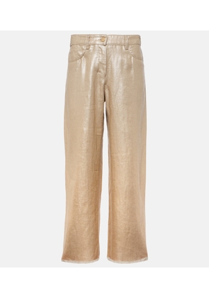 'S Max Mara High-rise cropped linen wide-leg pants