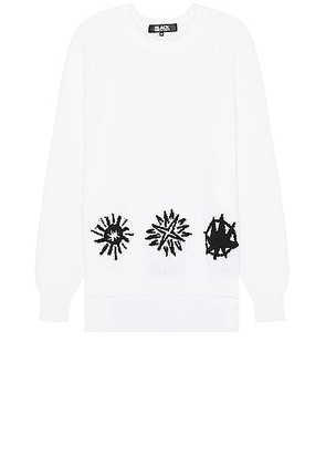 COMME des GARCONS BLACK x Filip Pagowski Sweater in White - White. Size L (also in M, XL/1X).