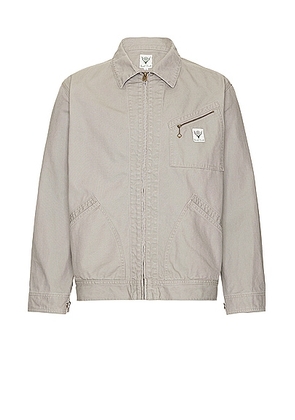 South2 West8 Work Jacket 115Oz Cotton Canvas in A-Grey - Brown. Size M (also in ).