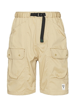 South2 West8 Belted Harbor Short Cmo Twill in A-Beige - Brown. Size L (also in M, S, XL/1X).