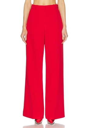 AKNVAS Elin Crepe Elastic Waistband Pant in Red - Red. Size 0 (also in 6, 8).