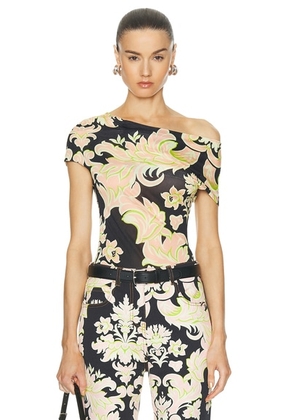 Etro Printed Top in Print On Black Base - Black. Size 40 (also in 42).