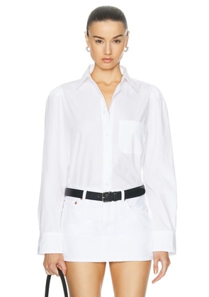 Citizens of Humanity Nia Crop Shirt in Optic White - White. Size L (also in M, S, XL, XS).