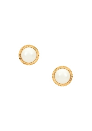 Rowen Rose Oversize Pearl Earrings in Gold & White - Metallic Gold. Size all.
