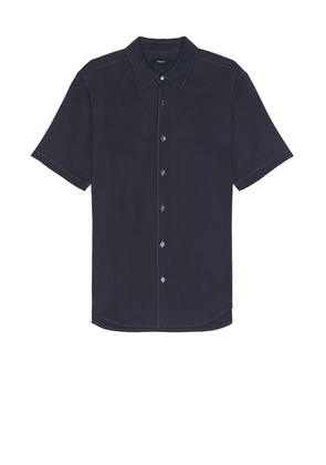 Theory Short Sleeve Shirt in Baltic - Navy. Size L (also in M, S).