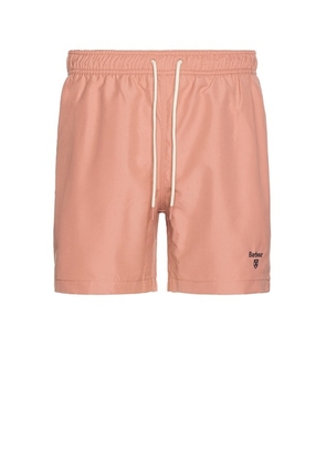 Barbour Staple Logo 5 Swim Short in Pink Clay - Pink. Size L (also in M, S, XL/1X).