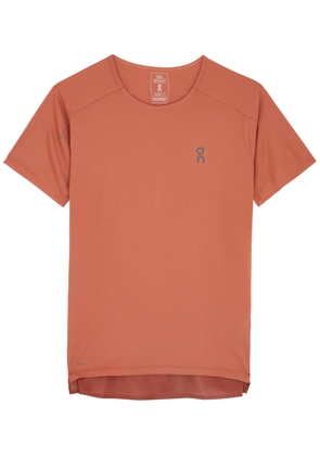 ON Performance Panelled Stretch-jersey T-shirt - Brown - L (UK14 / L)