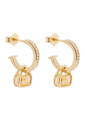 V BY Laura Vann Embellished 18kt Gold-plated Hoop Earrings - Yellow