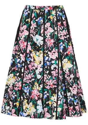 3.1 Phillip Lim Flowerworks Floral-print Cotton-poplin Midi Skirt - Black Multi - 6 (UK10 / S)