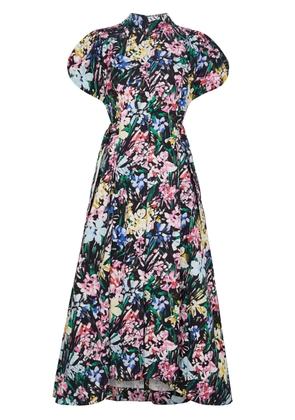 3.1 Phillip Lim Flowerworks Printed Cotton-poplin Midi Dress - Black - 8 (UK12 / M)