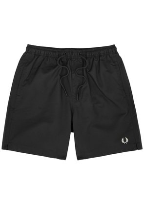 Fred Perry Logo-embroidered Shell Swim Shorts - Black - L