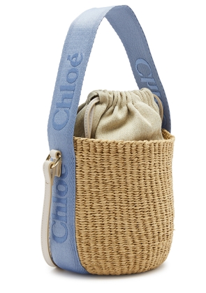 Chloe Sense Small Raffia Basket bag - Blue