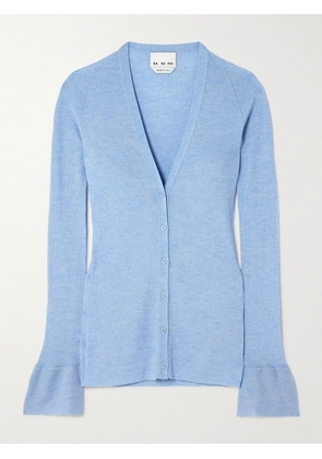 SASUPHI - Ribbed Cashmere And Silk-blend Cardigan - Blue - IT36,IT38,IT40,IT42,IT44