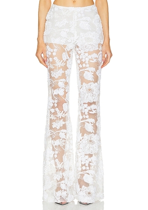 AKNVAS x REVOLVE Lennon Embroidered Trousers in White. Size 0, 10, 12, 2, 6, 8.
