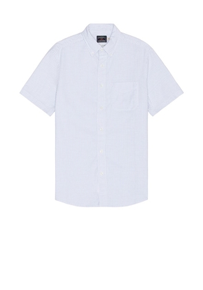 Faherty Short Sleeve Supima Oxford Shirt in White. Size L, S, XL/1X.