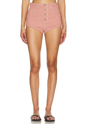Free People x REVOLVE Checked Out Plaid Brief In Orange Combo in Orange. Size 10, 12, 2, 4, 6, 8.
