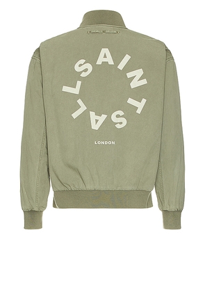 ALLSAINTS Tierra Faded Bomber in Olive. Size M, S.