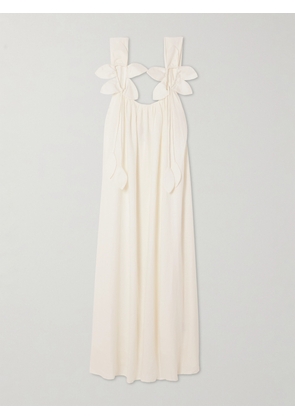 Farm Rio - Gathered Linen-blend Maxi Dress - Off-white - xx small,x small,small,medium,large,x large