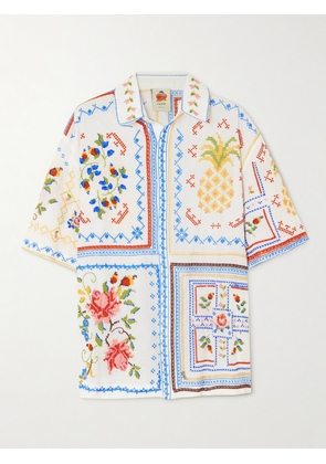 Farm Rio - Embroidered Cotton Shirt - Multi - x small,small,medium,large,x large