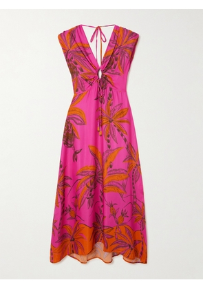 Farm Rio - Beach Forest Printed Lenzing™ Ecovero™ Maxi Dress - Pink - xx small,x small,small,medium,large,x large
