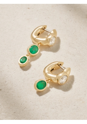 Uniform Object - Tusk 18-karat Gold, Emerald And Diamond Earrings - One size