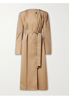 KHAITE - Minnler Belted Coated Cotton-blend Trench Coat - Brown - US0,US2,US8