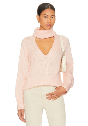 Lovers and Friends Deidra Cut Out Turtleneck Pullover in Blush. Size M, S, XL, XS.