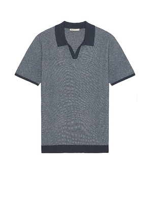 Marine Layer Liam Sweater Polo in Blue. Size M, S, XL/1X.