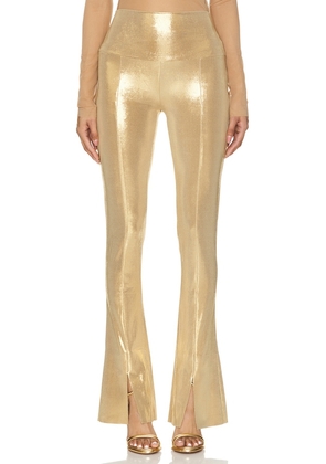 Norma Kamali Spat Legging in Metallic Gold. Size L, S, XL, XS.