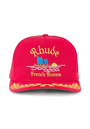 Rhude Riviera Sailing Hat in Red.