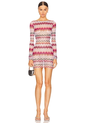 Missoni Long Sleeve T Shirt in Pink. Size 40/4, 44/8, 46/10.