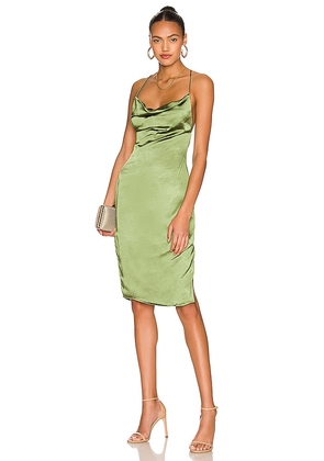 superdown Billie Drape Midi Dress in Green. Size XS.