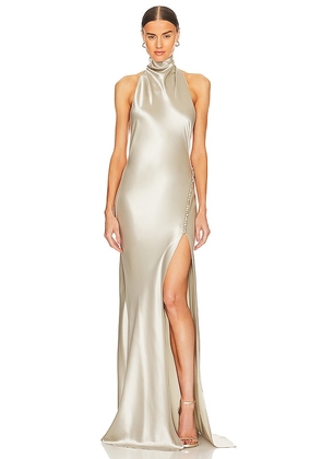 SAU LEE x REVOLVE Penelope Gown in Metallic Silver. Size 8.